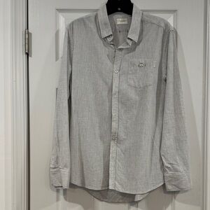 7 Diamonds Light Gray Casual Button Down Shirt